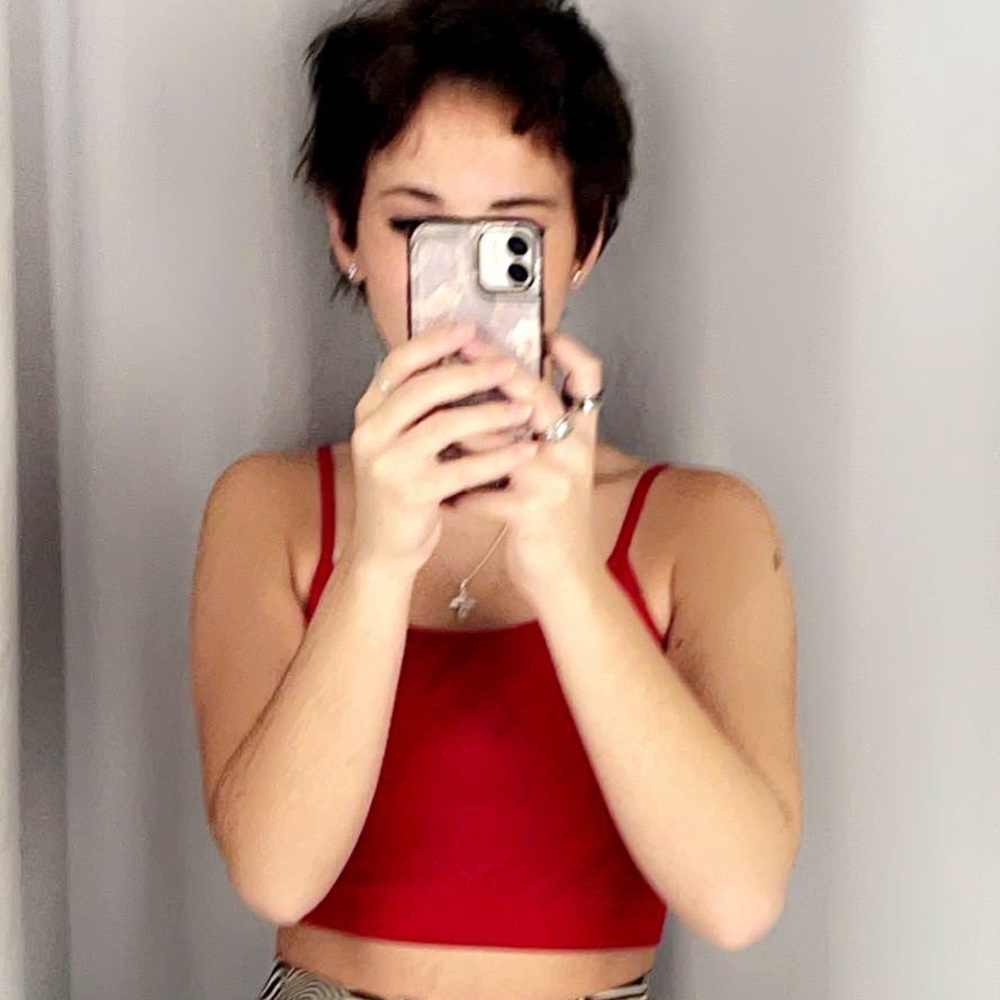Red Cropped Tank - Picture 2 of 2
